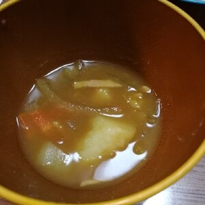 カレーの残りで★キャベツ・ウインナーのカレースープ